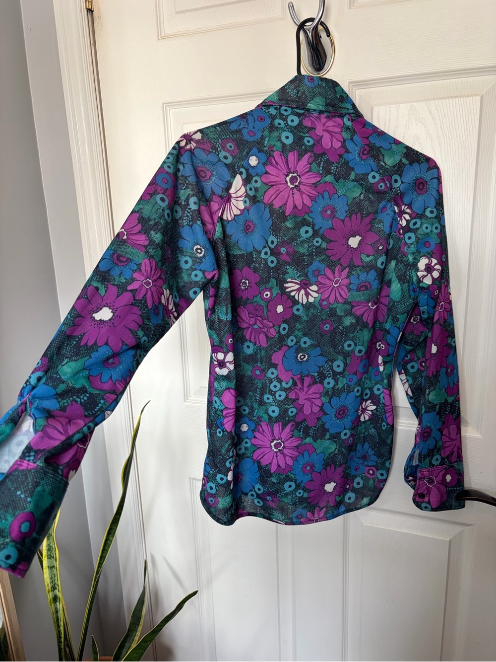 Vintage 1970s Floral Button-Up Disco Shirt - Picture 6 of 6